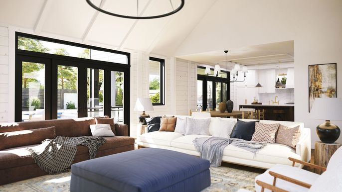 Dining room, Interior, Living room, Pendant Lights