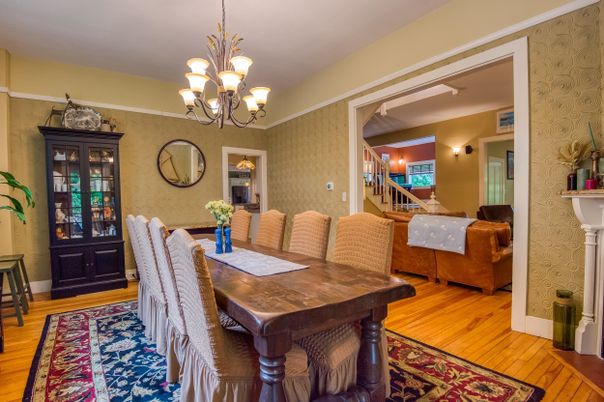 Chandelier, Dining room, Interior, Wood Texture Flooring