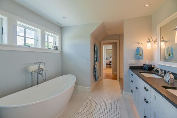 Bathroom, Dual Sink Vanities, Free Standing Baths, Interior, Recessed Lighting