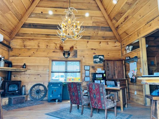 Chandelier, Home Office, Interior, Wooden Beams, Wooden Ceilings, Wood Texture Flooring, Wooden Walls