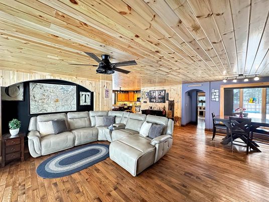 Dining room, Interior, Living room, Wooden Ceilings, Wood Texture Flooring
