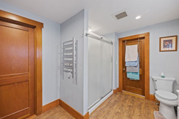 Bathroom, Interior, Recessed Lighting, Wood Texture Flooring