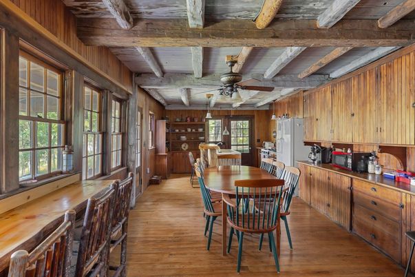 Dining room, Interior, Kitchen, Wooden Beams, Wooden Ceilings, Wood Texture Flooring, Wooden Walls