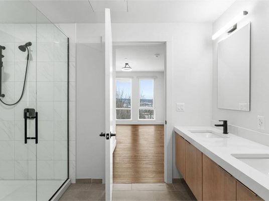 Bathroom, Dual Sink Vanities, Glass Shower, Interior