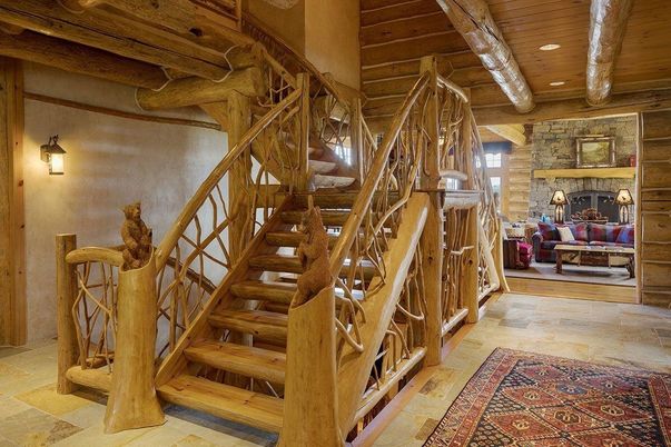 Fireplace, Interior, Living room, Recessed Lighting, Stone Walls, Wooden Beams, Wooden Ceilings, Wooden Walls