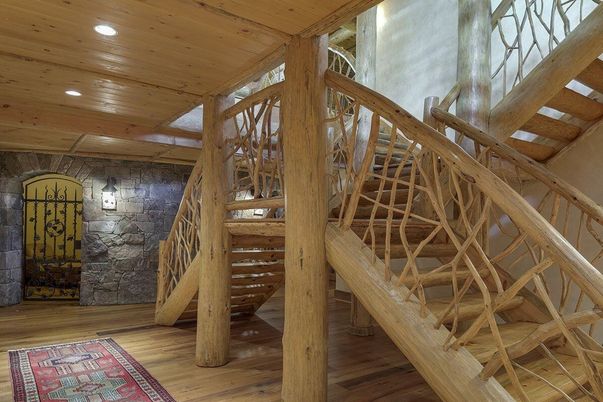 Interior, Recessed Lighting, Stone Walls, Wine Storage, Wooden Beams, Wooden Ceilings, Wood Texture Flooring