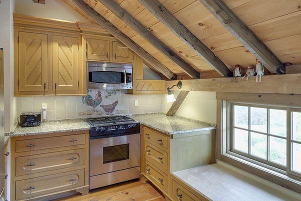 Interior, Kitchen, Stainless Steel Appliances, Wooden Beams, Wooden Ceilings, Wood Texture Flooring