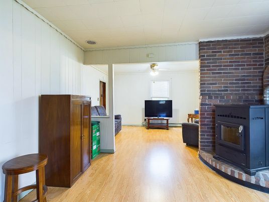 Fireplace, Interior, Stone Walls, Wood Texture Flooring
