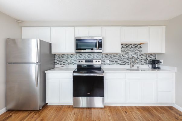 Interior, Kitchen, Stainless Steel Appliances, Wood Texture Flooring