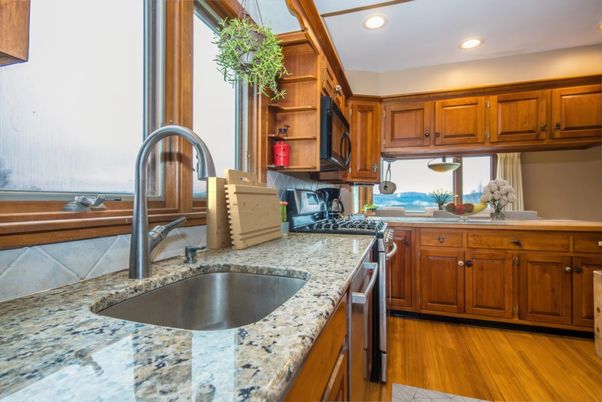 Interior, Kitchen, Recessed Lighting, Wood Texture Flooring
