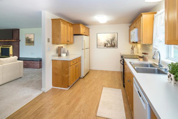 Interior, Kitchen, Wood Texture Flooring