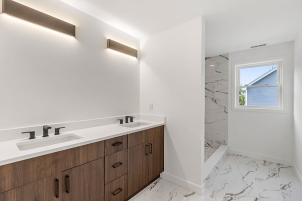 Bathroom, Dual Sink Vanities, Interior, Marble, Marble Walls