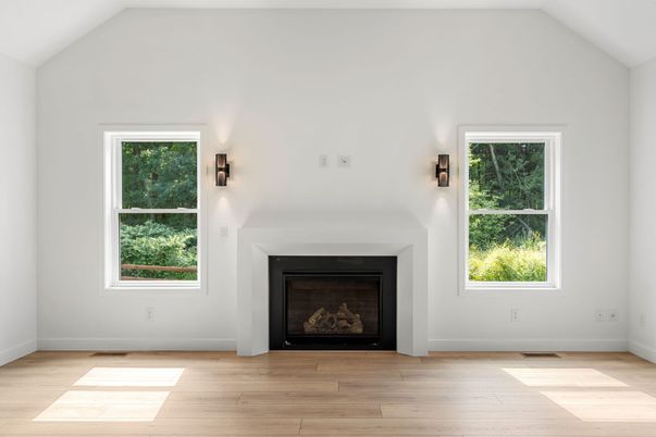 Empty room, Fireplace, Interior, Wood Texture Flooring