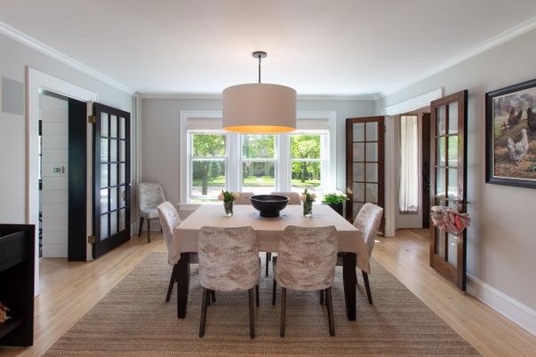 Dining room, Interior, Wood Texture Flooring
