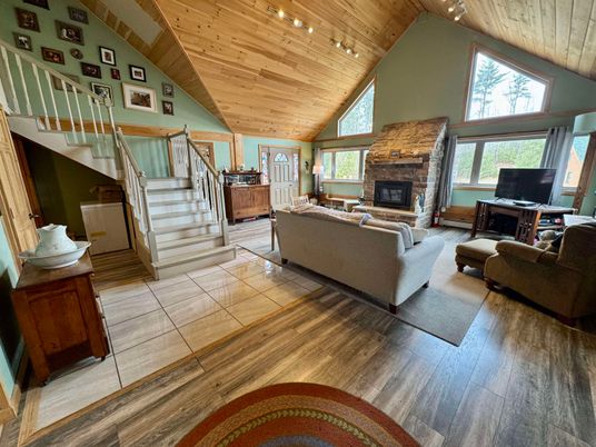 Fireplace, Interior, Living room, Wooden Ceilings, Wood Texture Flooring