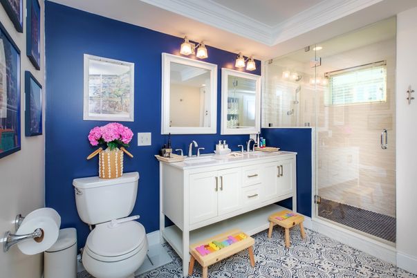 Bathroom, Dual Sink Vanities, Glass Shower, Interior