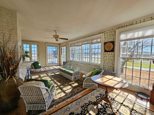 Interior, Living room, Stone Walls, Wood Texture Flooring