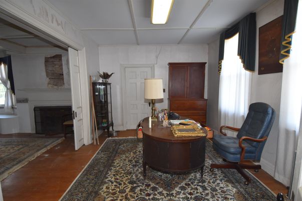 Fireplace, Home Office, Interior, Wood Texture Flooring