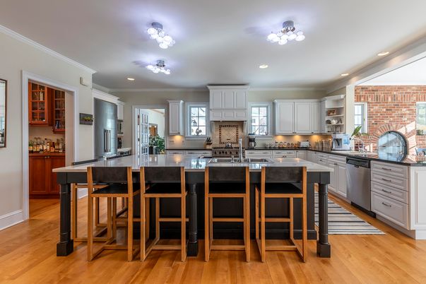 Interior, Kitchen, Recessed Lighting, Wood Texture Flooring