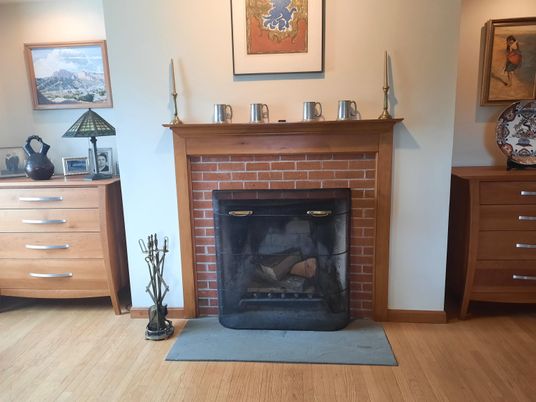 Fireplace, Interior, Wood Texture Flooring