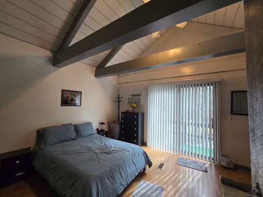 Bedroom, Interior, Wooden Beams, Wood Texture Flooring
