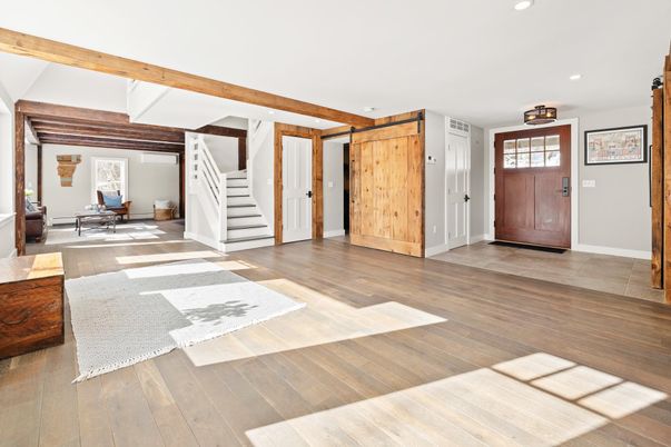 Interior, Recessed Lighting, Wooden Beams, Wood Texture Flooring