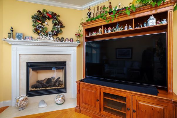 Fireplace, Interior, Wood Texture Flooring