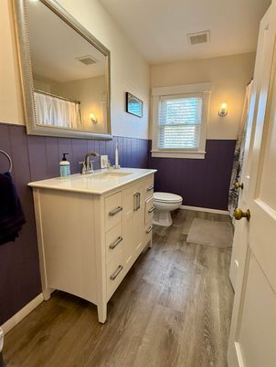 Bathroom, Dual Sink Vanities, Interior, Wood Texture Flooring