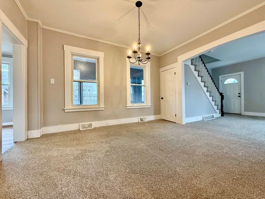 Chandelier, Empty room, Interior