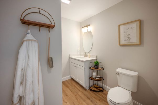 Bathroom, Interior, Wood Texture Flooring