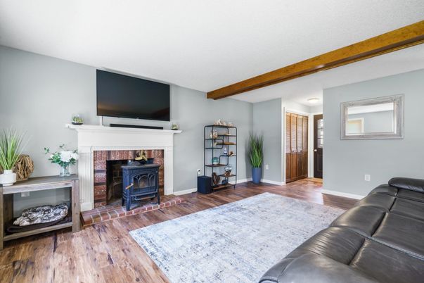 Fireplace, Interior, Wooden Beams, Wood Texture Flooring