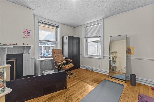 Fireplace, Home Office, Interior, Wood Texture Flooring