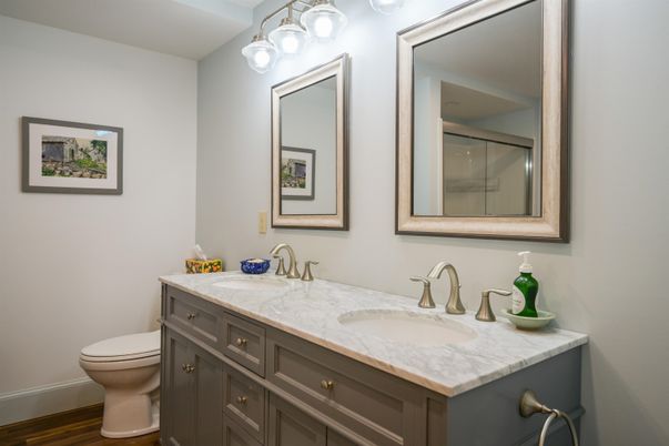 Bathroom, Dual Sink Vanities, Interior, Wood Texture Flooring