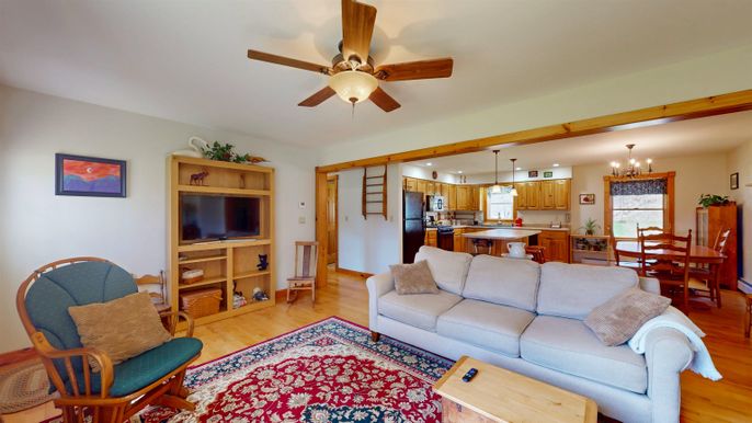 Chandelier, Dining room, Interior, Kitchen, Living room, Pendant Lights, Wood Texture Flooring
