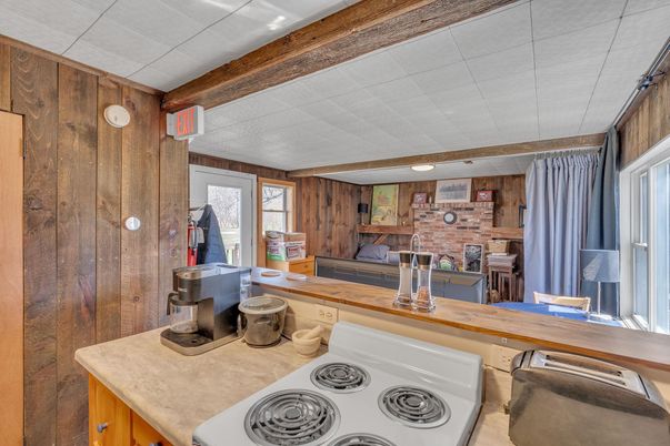 Interior, Kitchen, Stone Walls, Wooden Walls