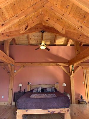 Bedroom, Interior, Wooden Beams, Wooden Ceilings
