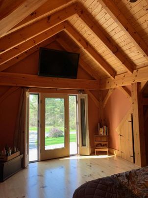 Empty room, Interior, Wooden Beams, Wooden Ceilings