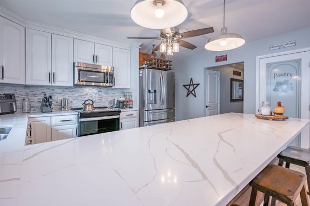 Interior, Kitchen, Pendant Lights, Stainless Steel Appliances