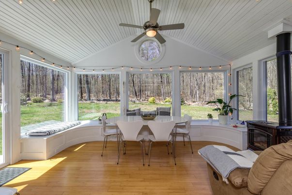 Dining room, Interior, Sun Room, Wood Texture Flooring