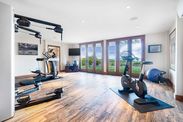 Fitness Equipment, Interior, Recessed Lighting, Wood Texture Flooring