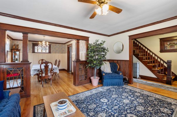 Chandelier, Dining room, Interior, Wood Texture Flooring