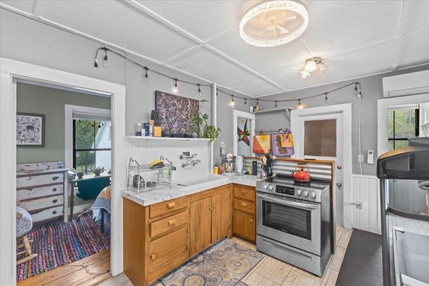 Interior, Kitchen, Stainless Steel Appliances, Wood Texture Flooring