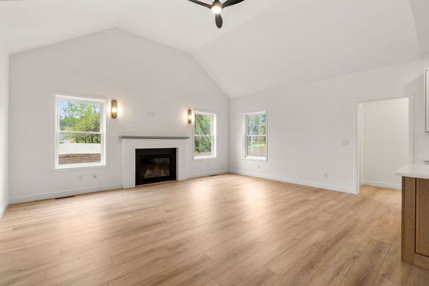 Empty room, Fireplace, Interior, Wood Texture Flooring