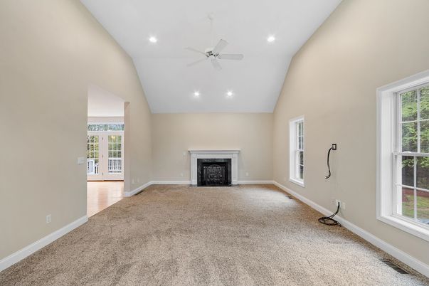 Empty room, Fireplace, Interior, Recessed Lighting