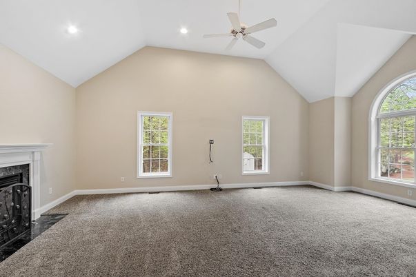 Empty room, Fireplace, Interior, Recessed Lighting