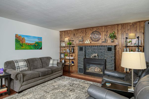 Fireplace, Interior, Living room, Wood Texture Flooring, Wooden Walls