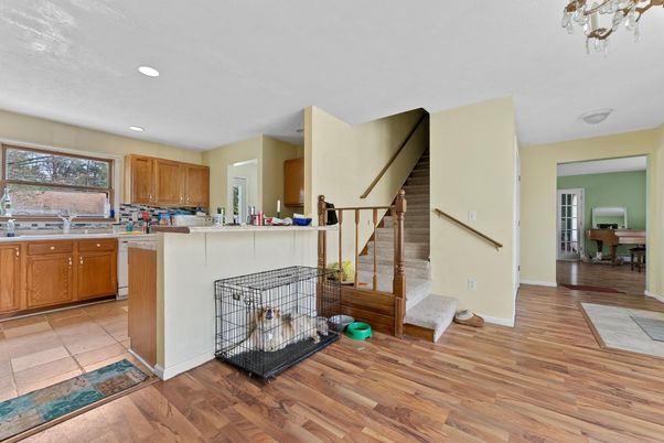 Interior, Kitchen, Recessed Lighting, Wood Texture Flooring