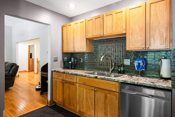 Interior, Kitchen, Recessed Lighting, Wood Texture Flooring