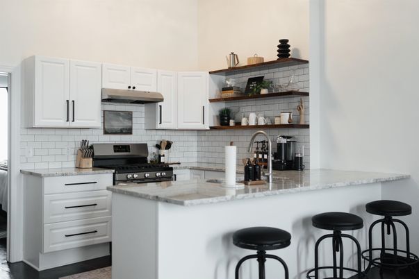 Interior, Kitchen, Stainless Steel Appliances, Wood Texture Flooring