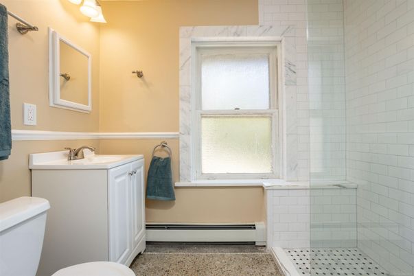 Bathroom, Glass Shower, Interior, Marble Walls